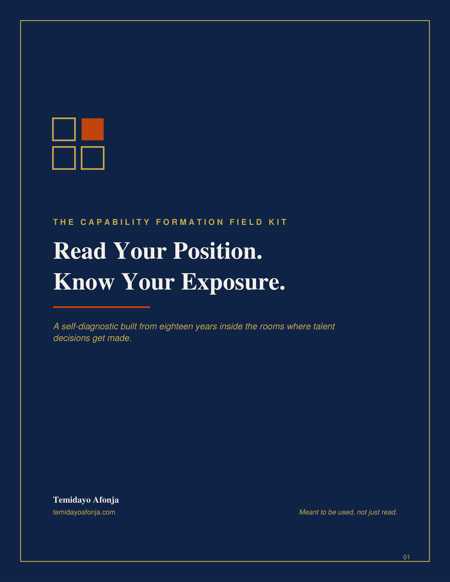 The Capability Formation Field Kit cover: Read Your Position. Know Your Exposure.