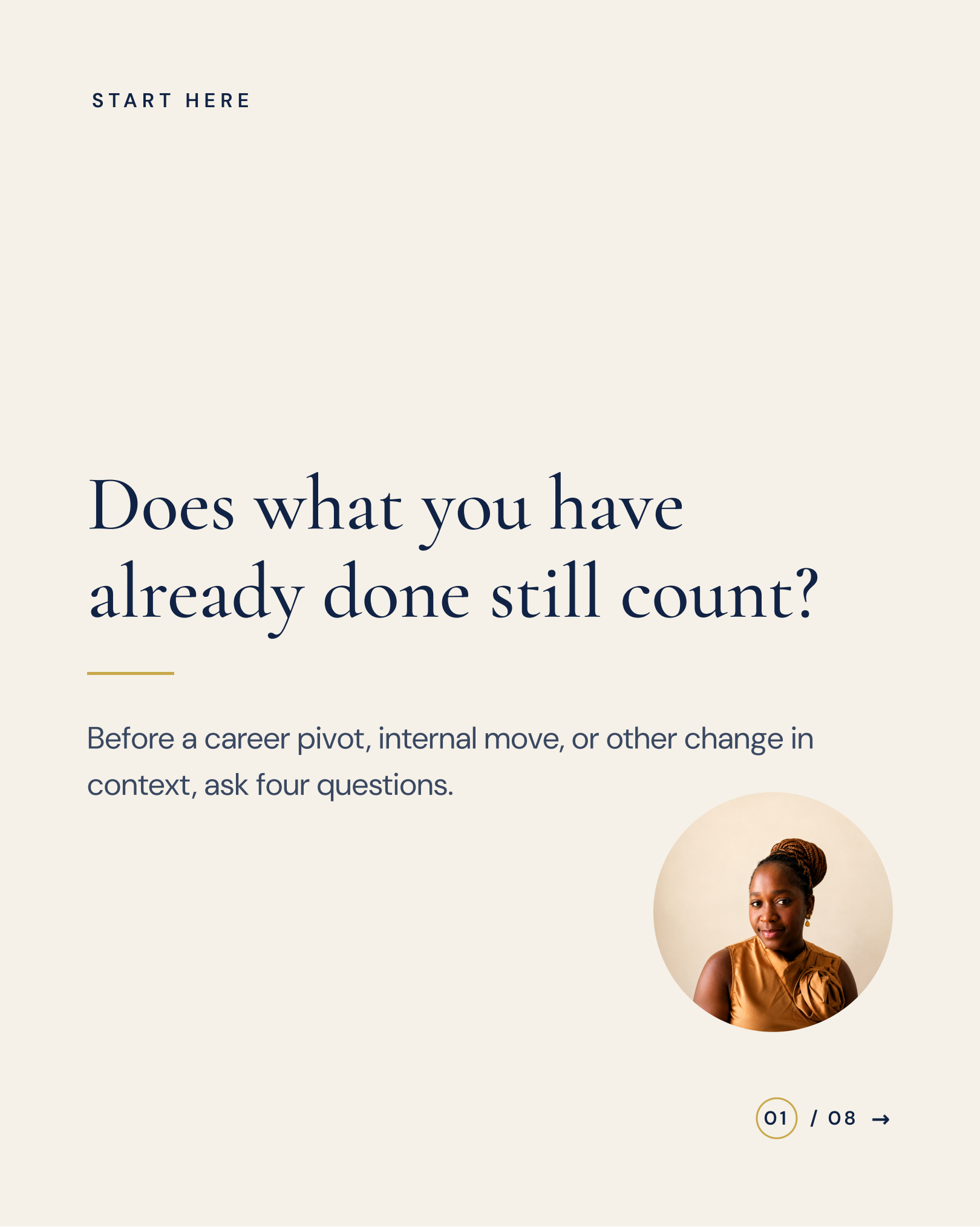Cover of the START HERE guide: Does what you have already done still count?